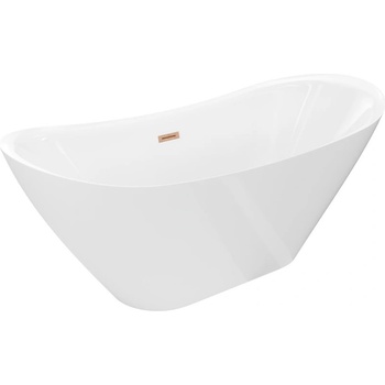 Mexen Lotos свободностояща вана 170 x 75 см, бяла, преливник матирана мед (52051707700-65)