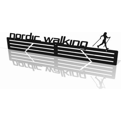 Walenty Kovový věšák na medaile nordic walking 40cm černý