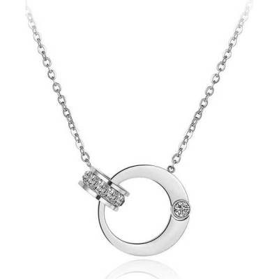 Victoria Filippi Stainless Steel Ocelový náhrdelník se zirkony - chirurgická ocel OLZ001(1)/44 Stříbrná