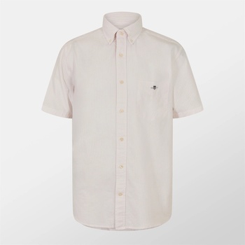 Image 1 of Gant Риза с къс ръкав Gant Regular Fit Striped Classic Oxford Short Sleeve Shirt - Light Pink
