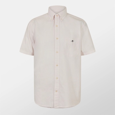 Gant Риза с къс ръкав Gant Regular Fit Striped Classic Oxford Short Sleeve Shirt - Light Pink
