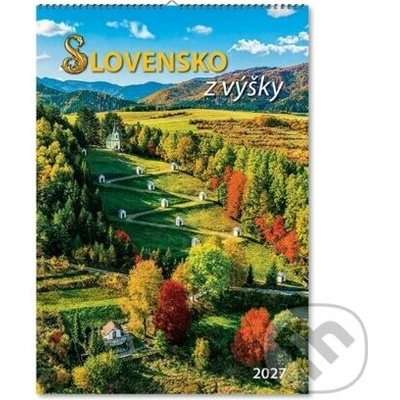 Nástenný Slovensko z výšky slovenské menné kalendárium s miestom pre poznámky 2027