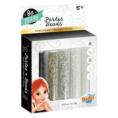 Buki France Тубички с мъниста Buki France - Силвър (BKPE006)