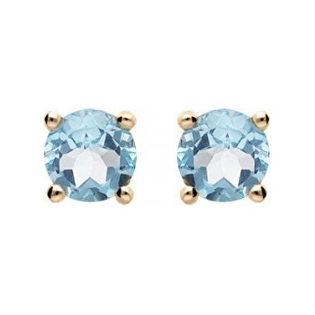 Troli pozlátené náušnice kôstky s modrými topazmi PO/SE10230D