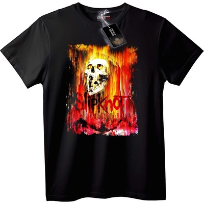 NOONEBRAND Тениска Slipknot Огнен Череп - 6XL, Black
