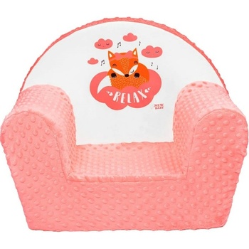 New Baby Detské křeslo z Minky Líška lososové