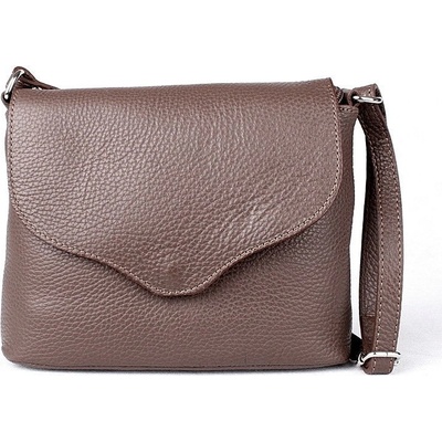 Vera Pelle malá kožená tmavěcrossbody kabelka no. 61 hnědá