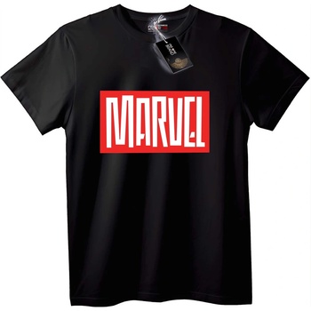 NOONEBRAND Тениска Marvel лого черно - 6XL, White