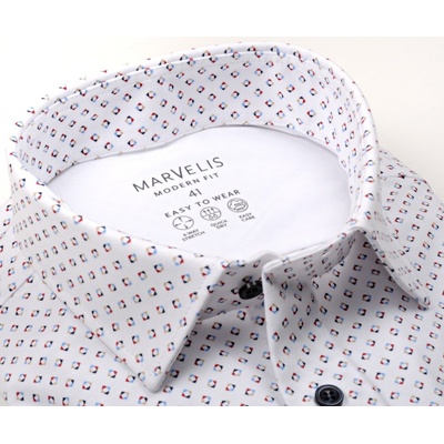 Marvelis Modern Fit Jersey elastická košile s barevnými čtverečky