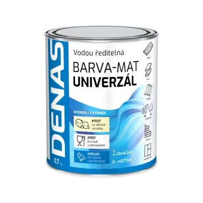 DENAS UNIVERZÁL-MAT vrchní barva na dřevo, kov a beton, 0111 šedá, 700 g