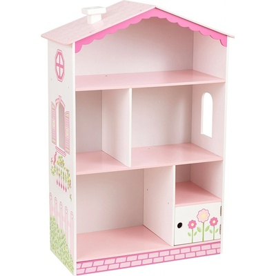 Eco Toys Dřevěný domeček pro panenky s výtahem a skluzavkou