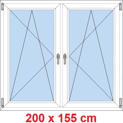Soft Dvoukřídlé plastové okno 200x155 cm OS+OS se sloupkem Bílá