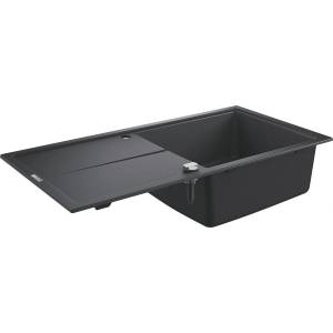 GROHE K400 Композитна кухненска мивка с отцедник, 1000 x 500 mm, черен гранит (31641AP0) Мивка за вграждане
