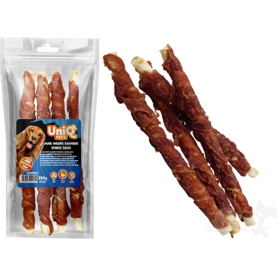 UNIQ pets Velké tyče z Hovězí kůže obalené kachním masem 320 g