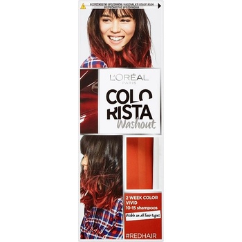 L'Oréal Colorista Washout vymývající se barva na vlasy Red 2 Week Color Vivid 10-15 Shampoos 80 ml
