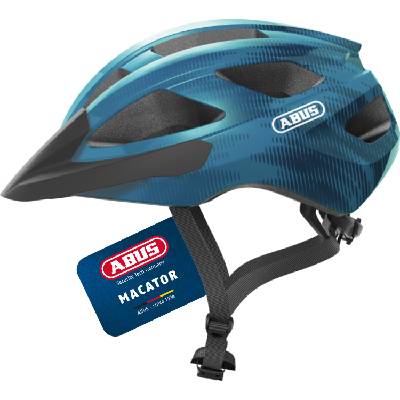 road bike helmet Macator - sporty bike helmet for beginners - also for pigtail wearers - for women and men - blue, size M - 87243