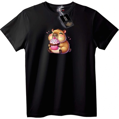 NOONEBRAND Тениска Сладък Хамстер с Кекс - XL, Black