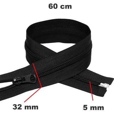 Zip spirálový Dělitelný Černý 32 mm délka 60 cm