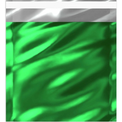 Lesklé metalické fóliové obálky - 165 x 165 mm - Zelená