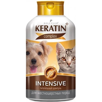 Екопром Шампоан Keratin+ Intensive - почиства козината, подчертавайки природната й твърдост и сила, придавайки яркост и блясък - 400 мл, Русия R505