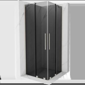 Mexen Velar Duo плъзгаща се душ кабина 100 x 100 см, графит, четкаван никел - 871-100-100-42-97 (871-100-100-42-97)