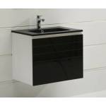 InterCeramic Конзолен шкаф за баня InterCeramic ICP 6555 B "ЕНИЯ" - PVC, черен мат с умивалник от смола (ICP 6555 B "ЕНИЯ")