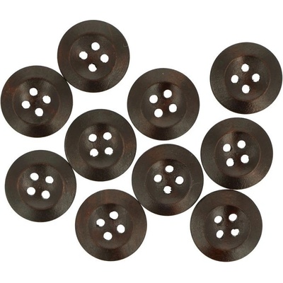 Ideal tmavo hnedý gombík 20 mm 10 kusov