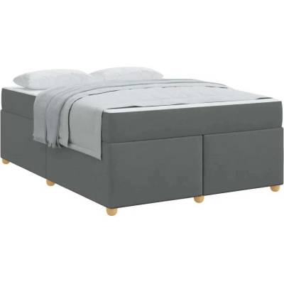 zahrada-XL 3399357 Rám postele s matrací Tmavě šedá textil