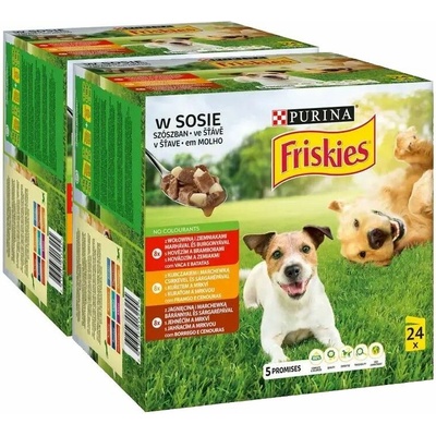 Friskies Adult s hovädzím s kuraťom a jahňacím v šťave 48 x 85 g