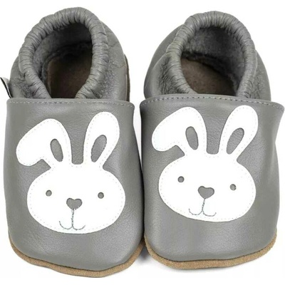 Afelo Kožené capáčky zajíček na modré – Zboží Dáma