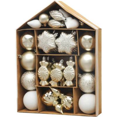 MagicHome MagicHome Vianoce Koule Vánoce, sada, 32 ks, béžové, mix, na vánoční stromek