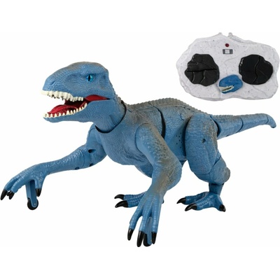 LEAN Toys 12440 Diaľkovo ovládaný dinosaurus Velociraptor modrý