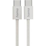 Hama Кабел за зареждане 'Fabric', USB-C - USB-C, 1 m, Nylon, сив (HAMA-201728)