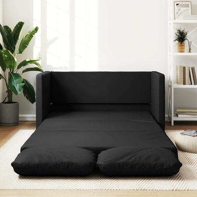 vidaXL Podlahová rozkládací pohovka 2v1 černá 112x174x55 cm umělá kůže 11461.353973