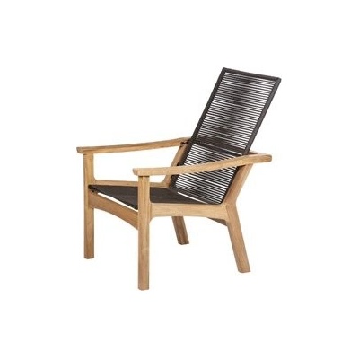 Barlow Tyrie Teakové nízké křeslo polohovací Monterey, 78 x 102 x 107 cm, rám teak, výplet lankový hnědá, bez sedáků