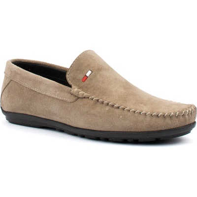 Мъжки велурени мокасини в бежово