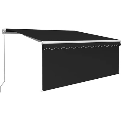 zahrada-XL Ručně zatahovací markýza s roletou a LED 3,5x2,5 m antracitová