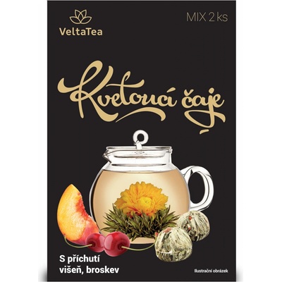 VELTATEA Kvetoucí čaje Zelené kvetoucí čaje s příchutí jahoda a černý rybíz 2 ks