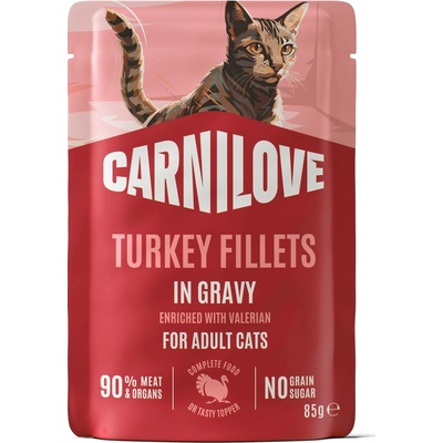 Carnilove Cat Pouch Gravy Turkey+Valerian 85 g