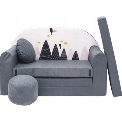 Welox Pohovka SWM 98 x 170 cm velúr odtiene šedej