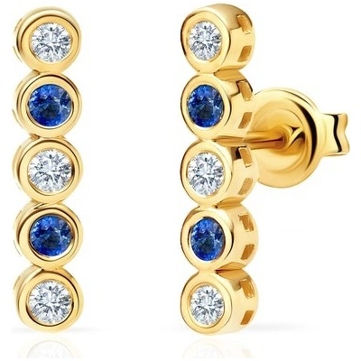 Savicki žluté zlato diamanty modré safíry SAVMAYK1000101643