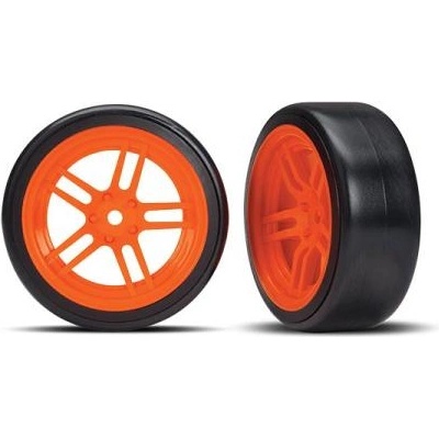 Traxxas колело 1.9", джанта split-spoke оранжев, гума Drift (2) (предни)
