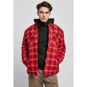 Urban Classics Мъжко яке в червено каре Urban Classics Plaid Quilted Shirt Jacket UB-TB3829-00869 - Червен, размер S