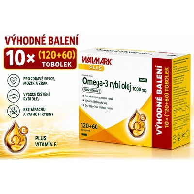 WALMARK OMEGA 3 FORTE rybí olej 10x180 kapslí