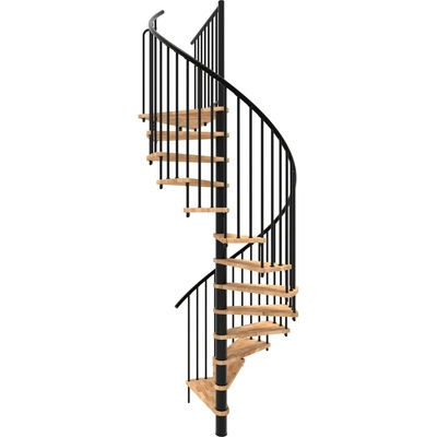 Minka STAIRS Kombinované točité schodiště Spiral Smart buk/černá pr. 120 cm