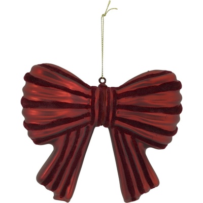 Chic Antique Červená vánoční skleněná ozdoba mašle Bow – 13*3*11 cm