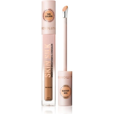 Makeup Revolution Skin Silk Under Eye Brightener & Concealer rozjasňujúci korektor Tan Golden 4 ml