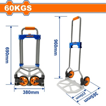 WADFOW Сгъваема транспортна количка wadfow, 60 кг (wf wwb9a06)