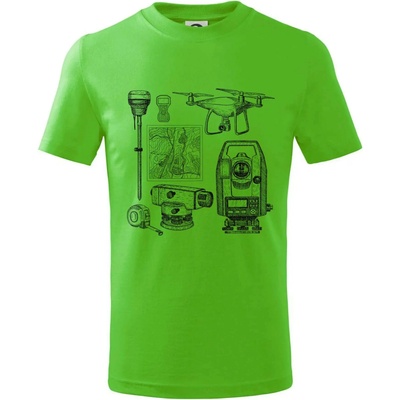 Geodet teodolit dron tričko detské Apple Green