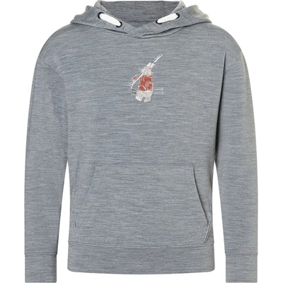Dětská merino mikina K Ski Bunny Hoodie cashmere grey melange/various